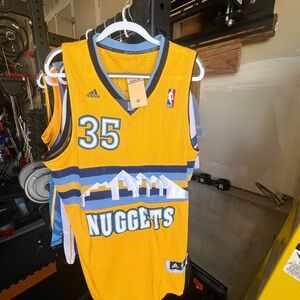 Adidas Denver Nuggets Kenneth Faried Men's Jersey Gold Basketball #35 Size XL